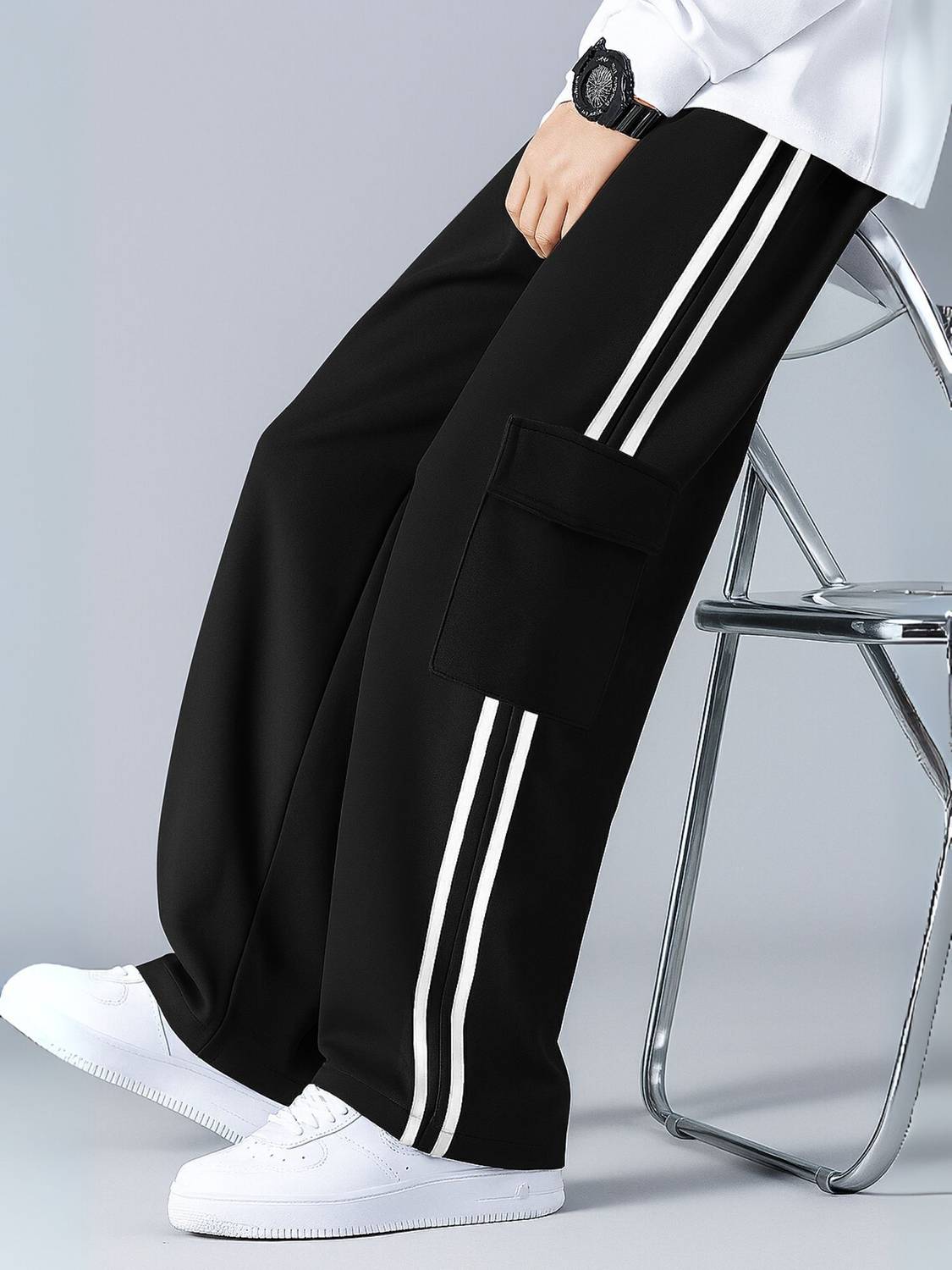 COMBRAIDED Men Black Trousers - Image 4