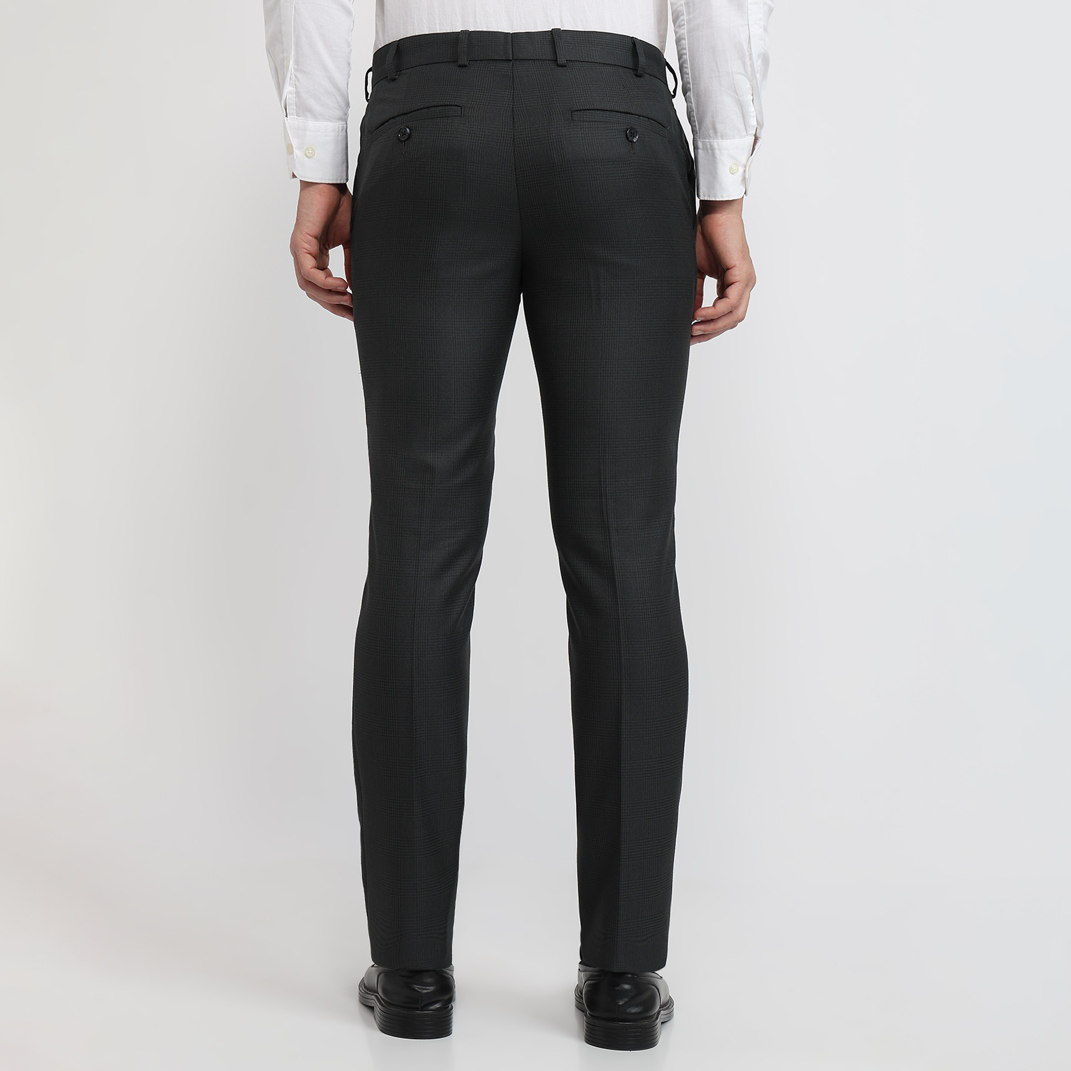 Image of Raymond Slim Fit Men Grey Trousers