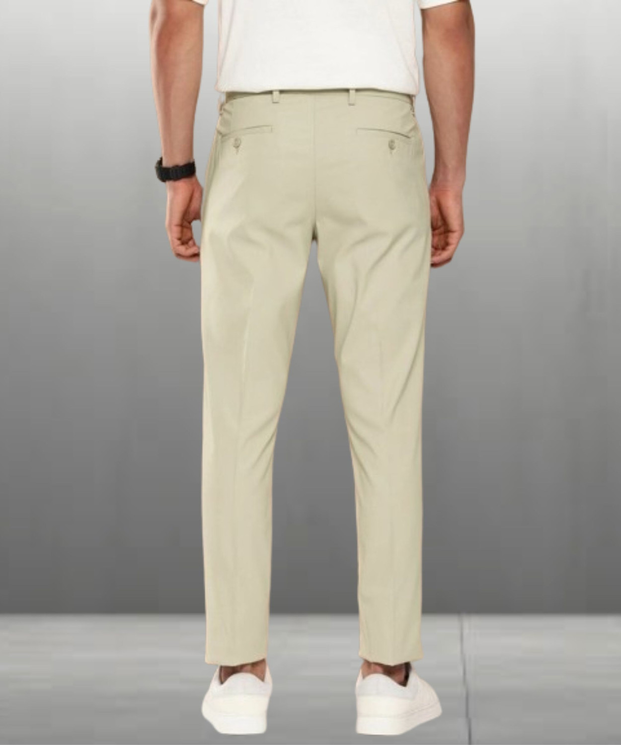 Image of Maleno Slim Fit Men Light Green Trousers