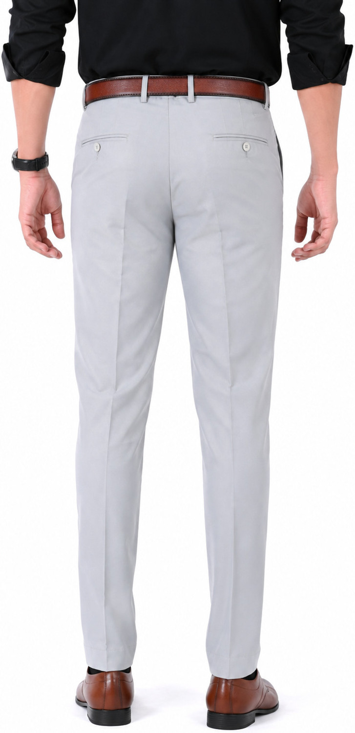 Image of The DS Regular Fit Men Silver Trousers