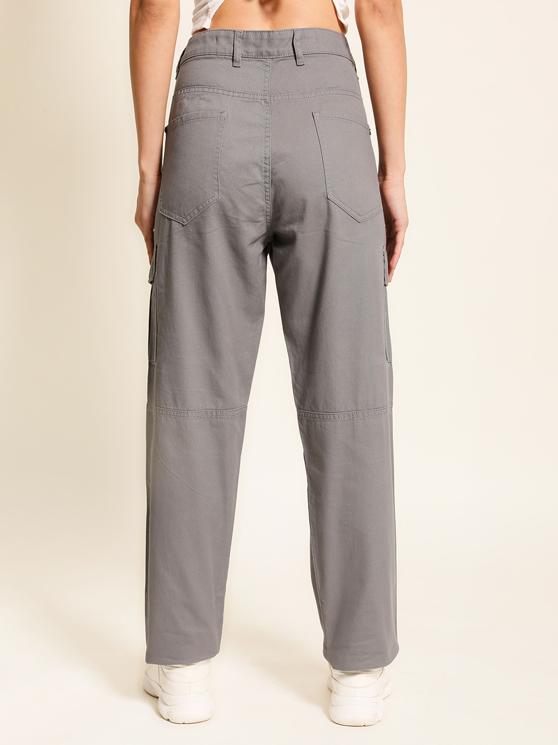 Image of Roadster Slim Fit Women Grey Trousers