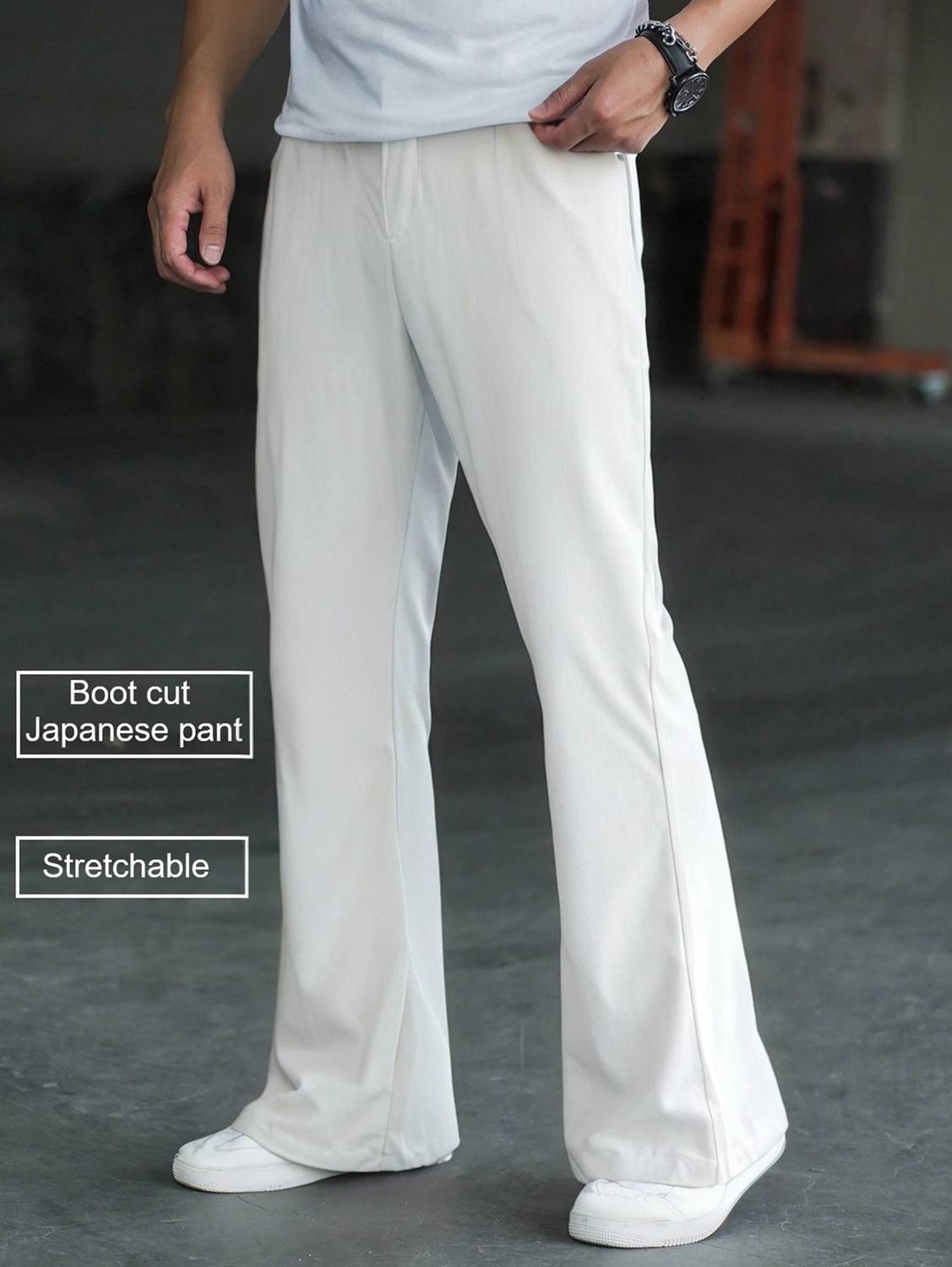 Plus91 Loose Fit Men White Trousers - Image 3
