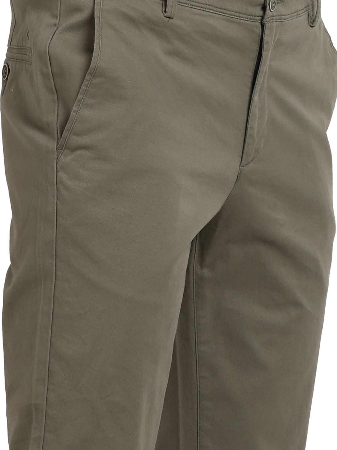 Image of TURTLE Skinny Fit Men Dark Green Trousers