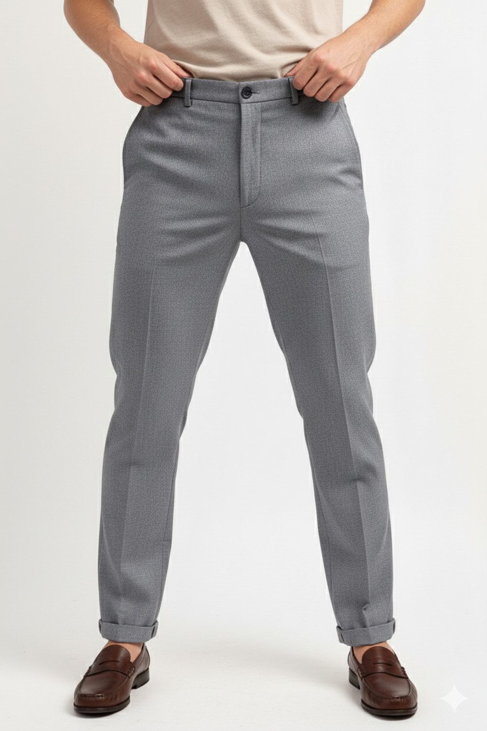 Image of PETER ENGLAND Regular Fit Men Green Trousers