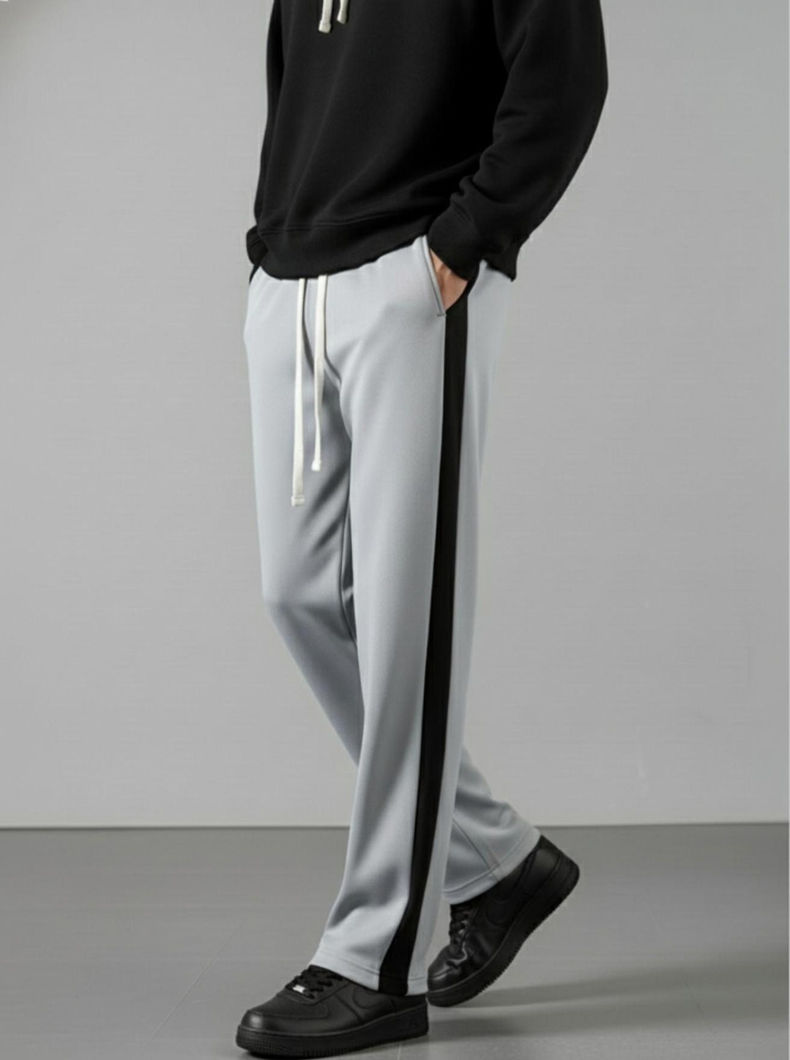Image of INDICLUB Loose Fit Men Silver Trousers