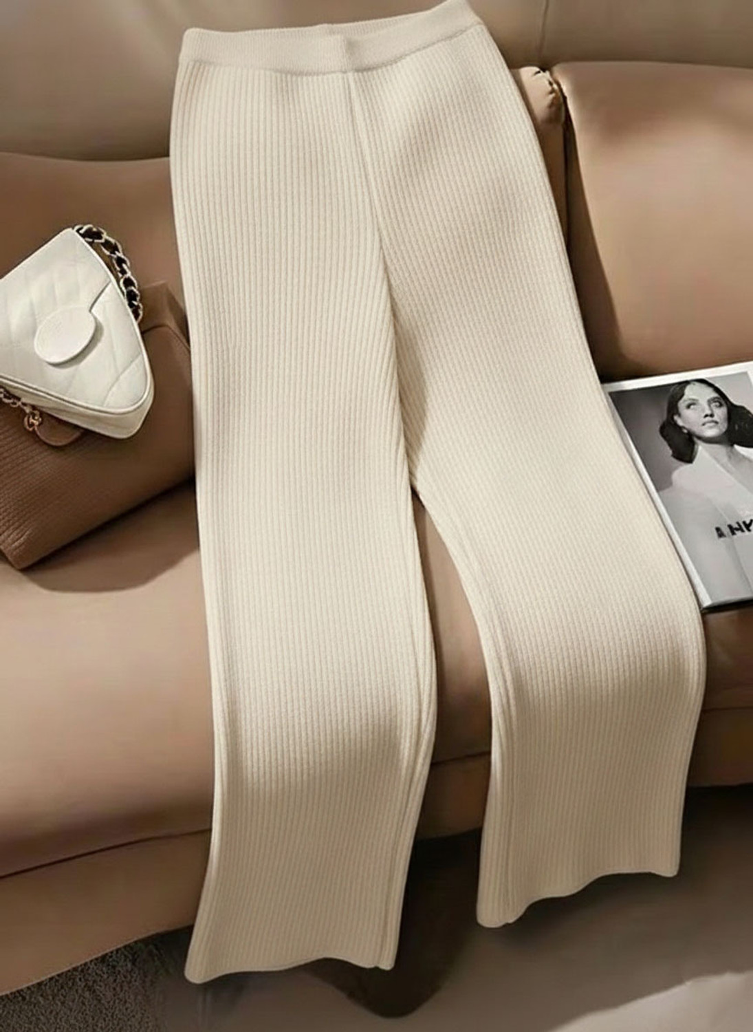 Image of Fabflee Regular Fit Women White Trousers