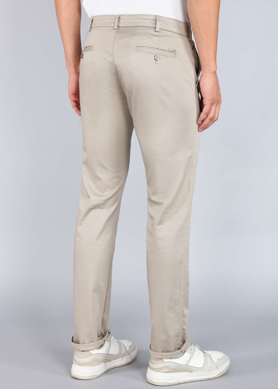 Image of KILLER Slim Fit Men Cream Trousers