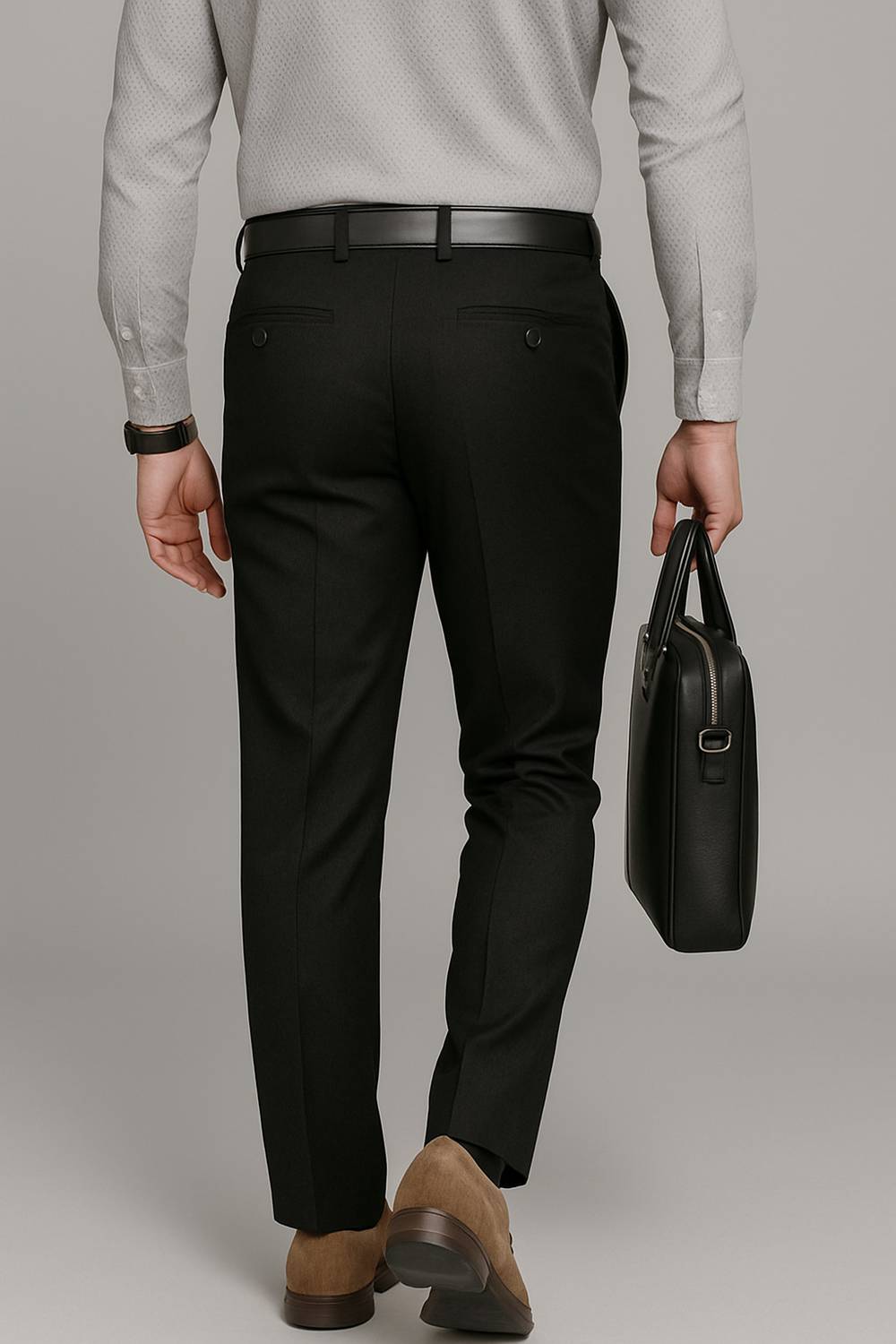 Gentlemen Style Regular Fit Black Trousers - Image 3
