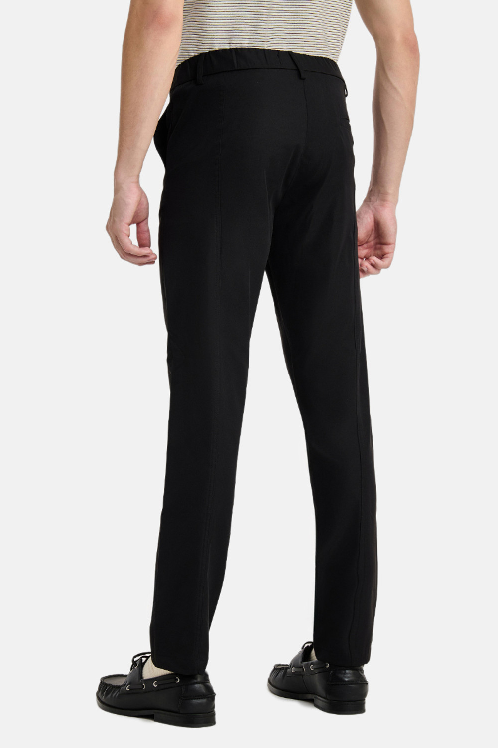 Image of Snitch Men Slim Fit Black Polyester Trousers