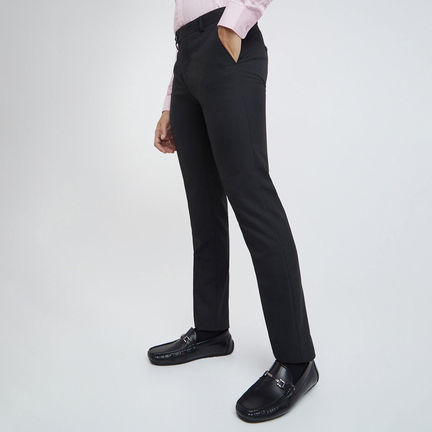 Image of Raymond Slim Fit Men Black Trousers