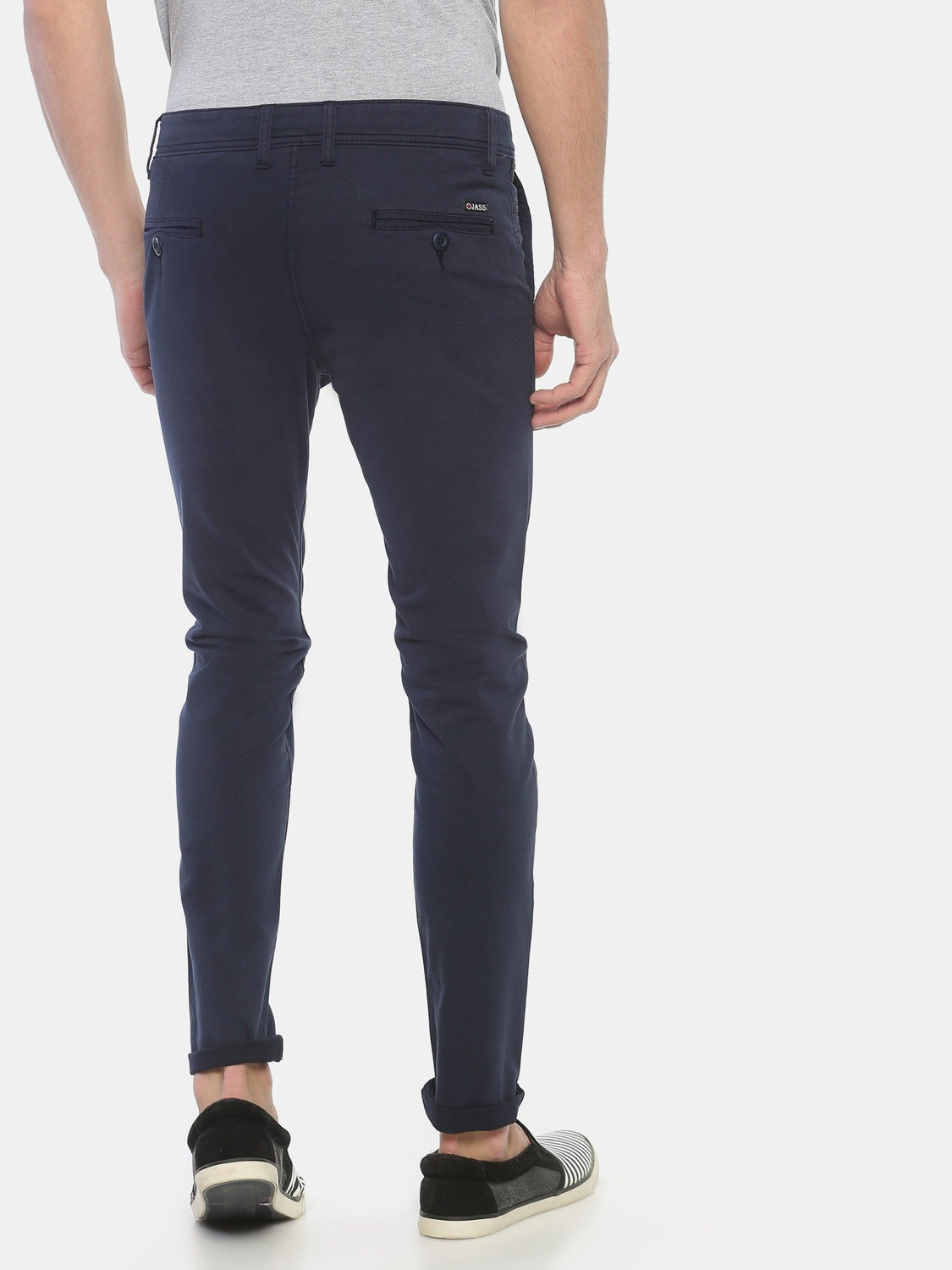 Image of VROJASS Slim Fit Men Blue Trousers