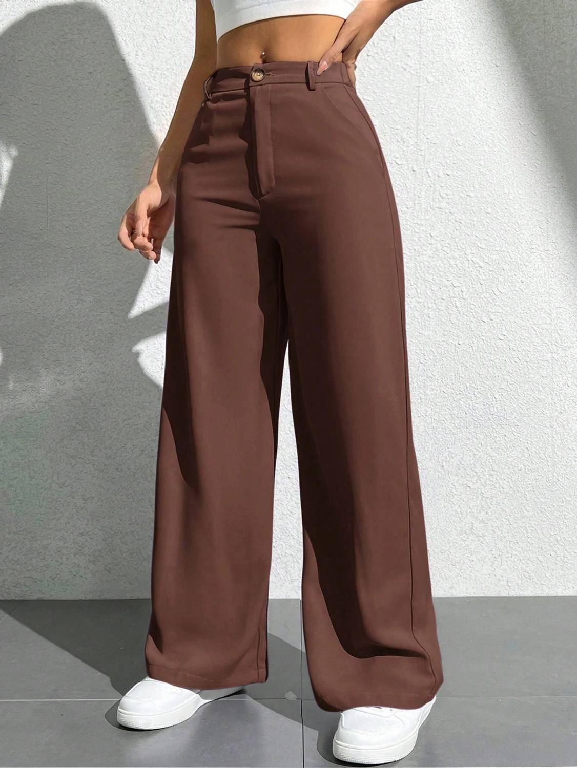 Colorbenz Brown Lycra Blend Trousers - Image 5