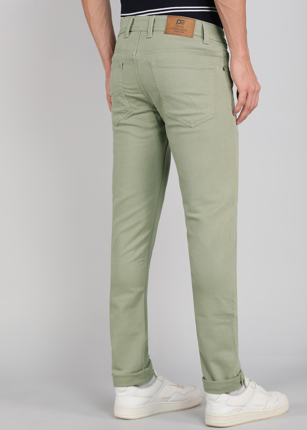Image of PETER ENGLAND Regular Men Light Green Jeans