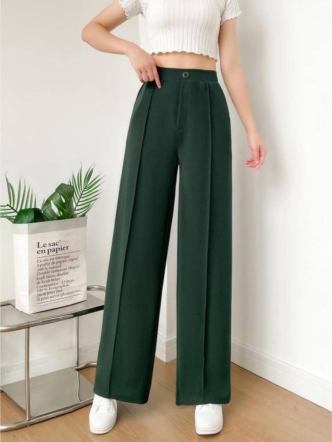 ALIZATRADERS Regular Fit Women Dark Green Trousers