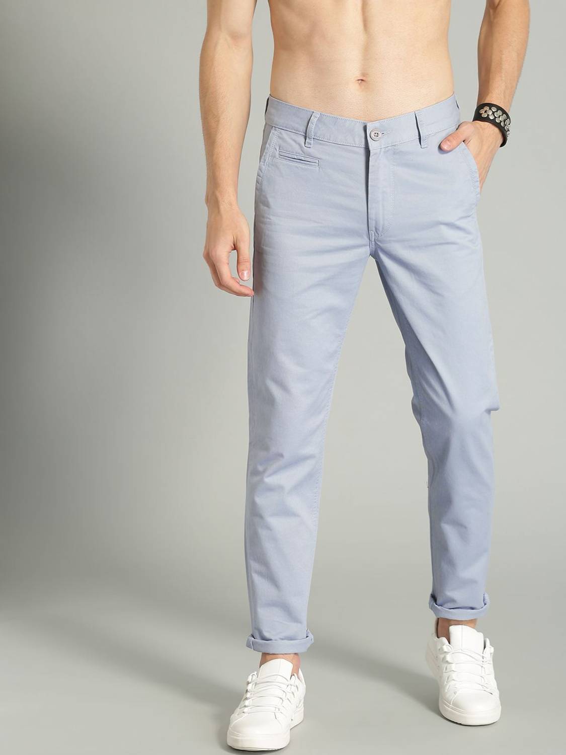 Roadster Men Light Blue Trousers - Image 1