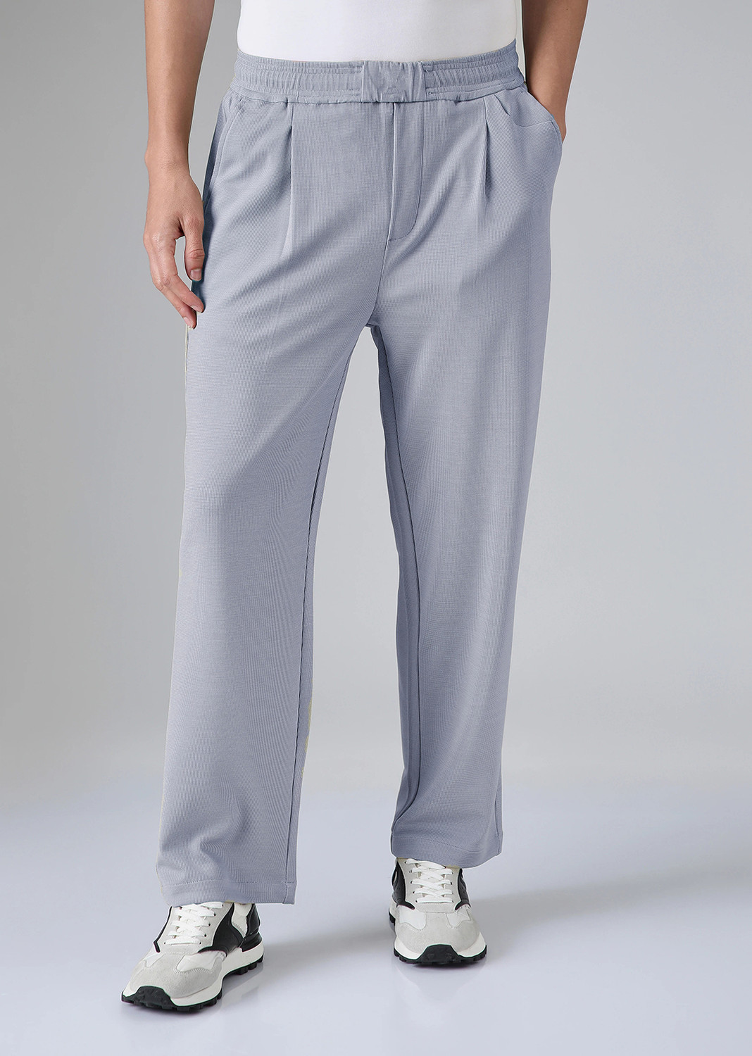 Image of KOTTY Regular Fit Men Grey Trousers