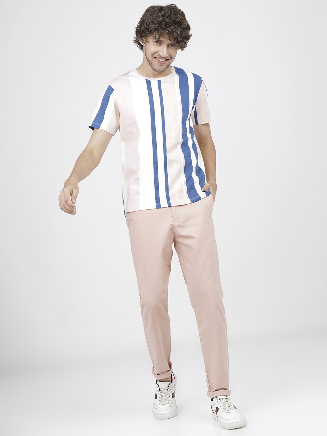 Image of KETCH Slim Fit Men Pink Trousers