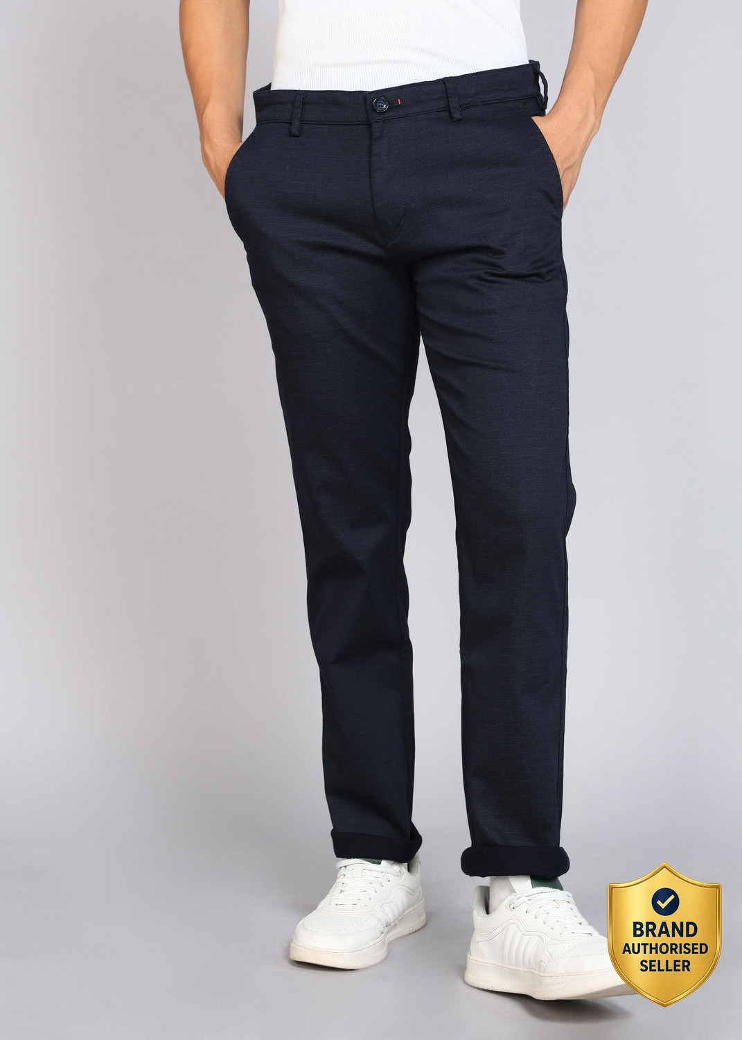 Image of KILLER Slim Fit Men Dark Blue Trousers