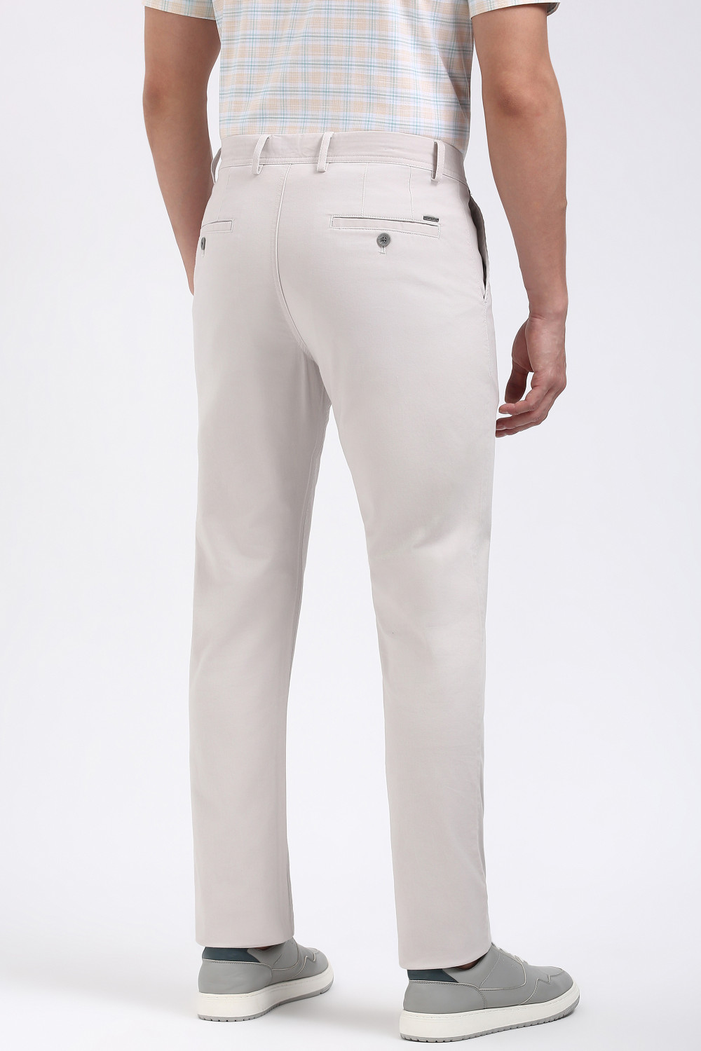 Image of PETER ENGLAND Slim Fit Men Grey Trousers
