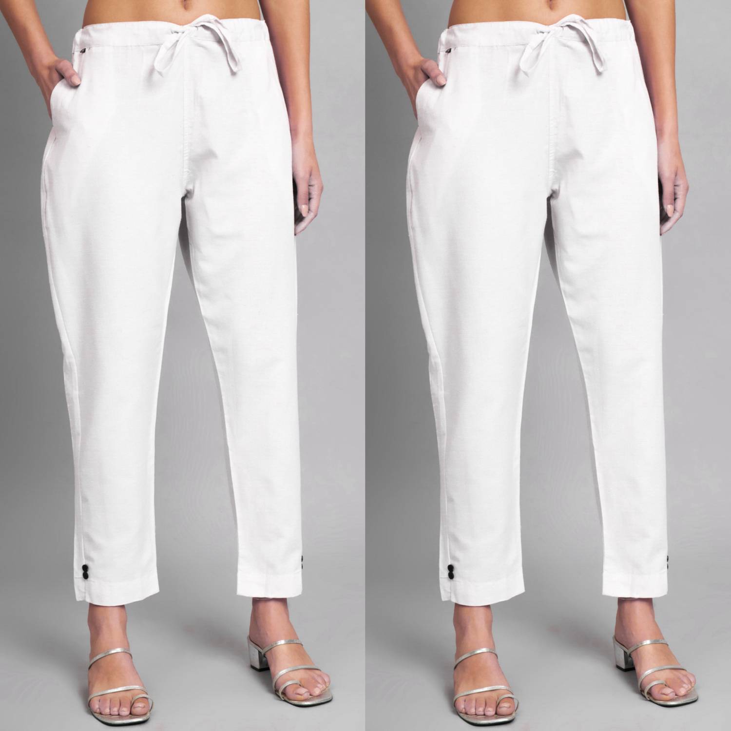 Andheriyas Collection Straight Fit Women White Trousers