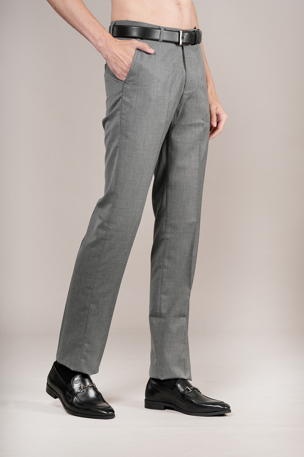 Image of CANTABIL Regular Fit Men Grey Trousers