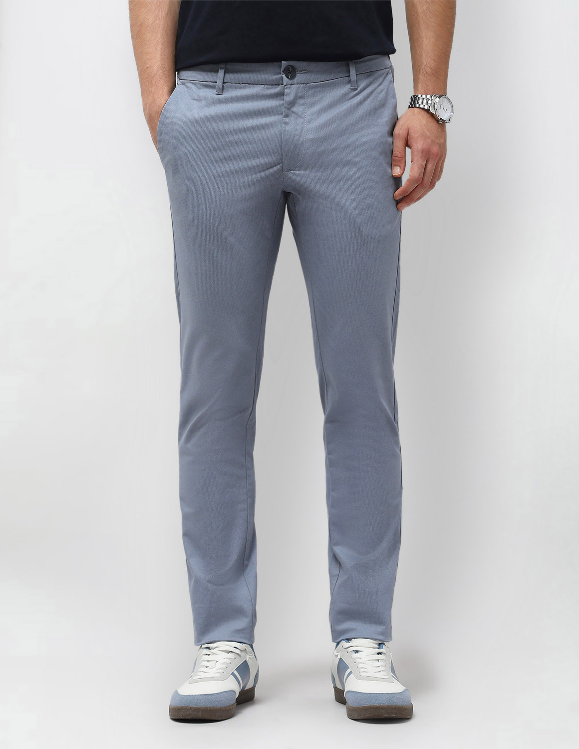 Image of U.S. POLO ASSN. Slim Fit Men Blue Trousers