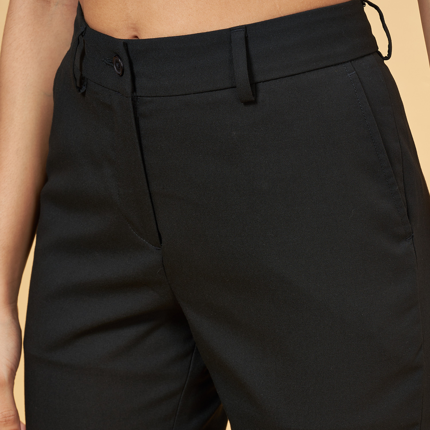 Image of Annabelle by Pantaloons Regular Fit Women Black Trousers