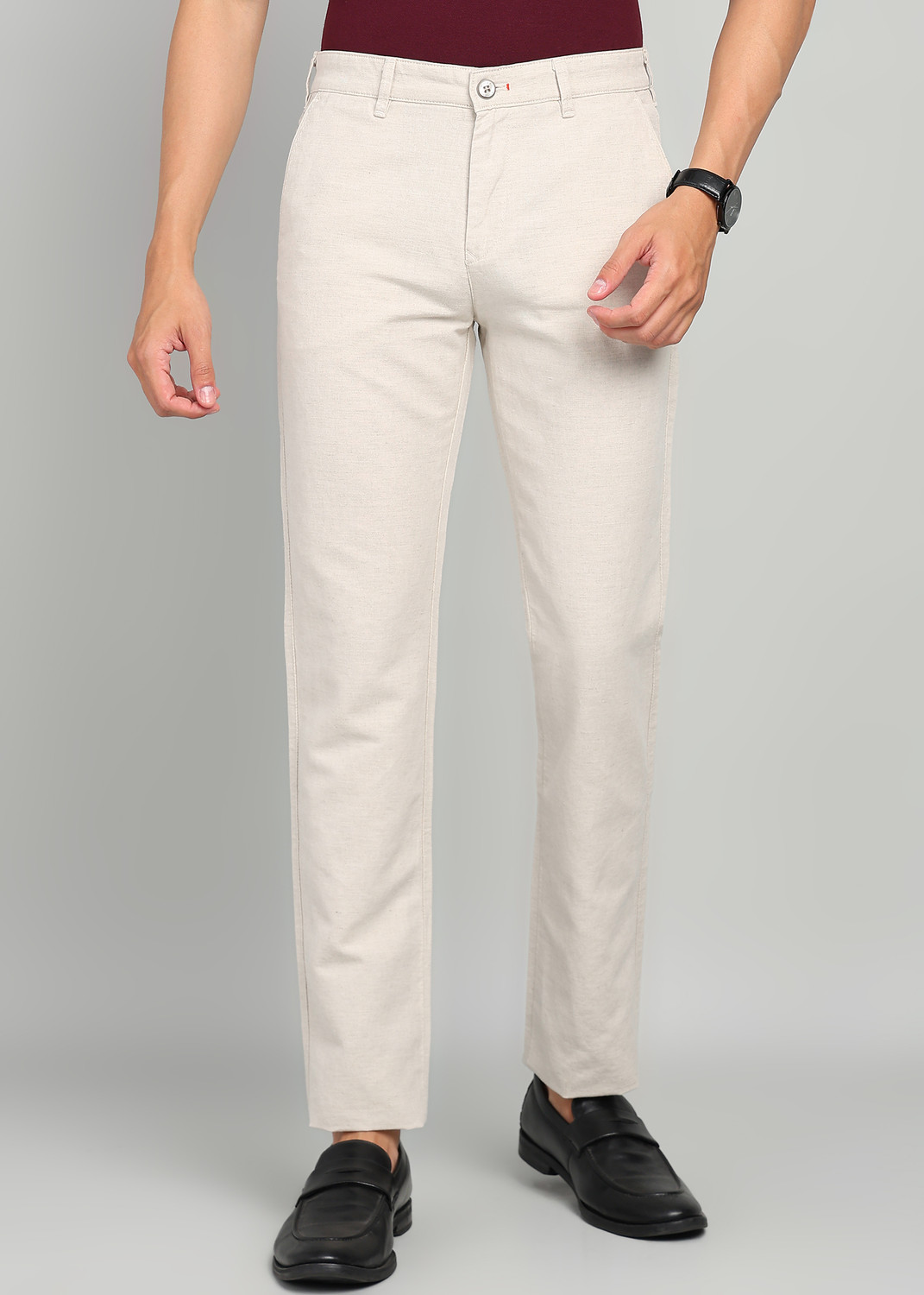 Image of KILLER Slim Fit Men Beige Trousers
