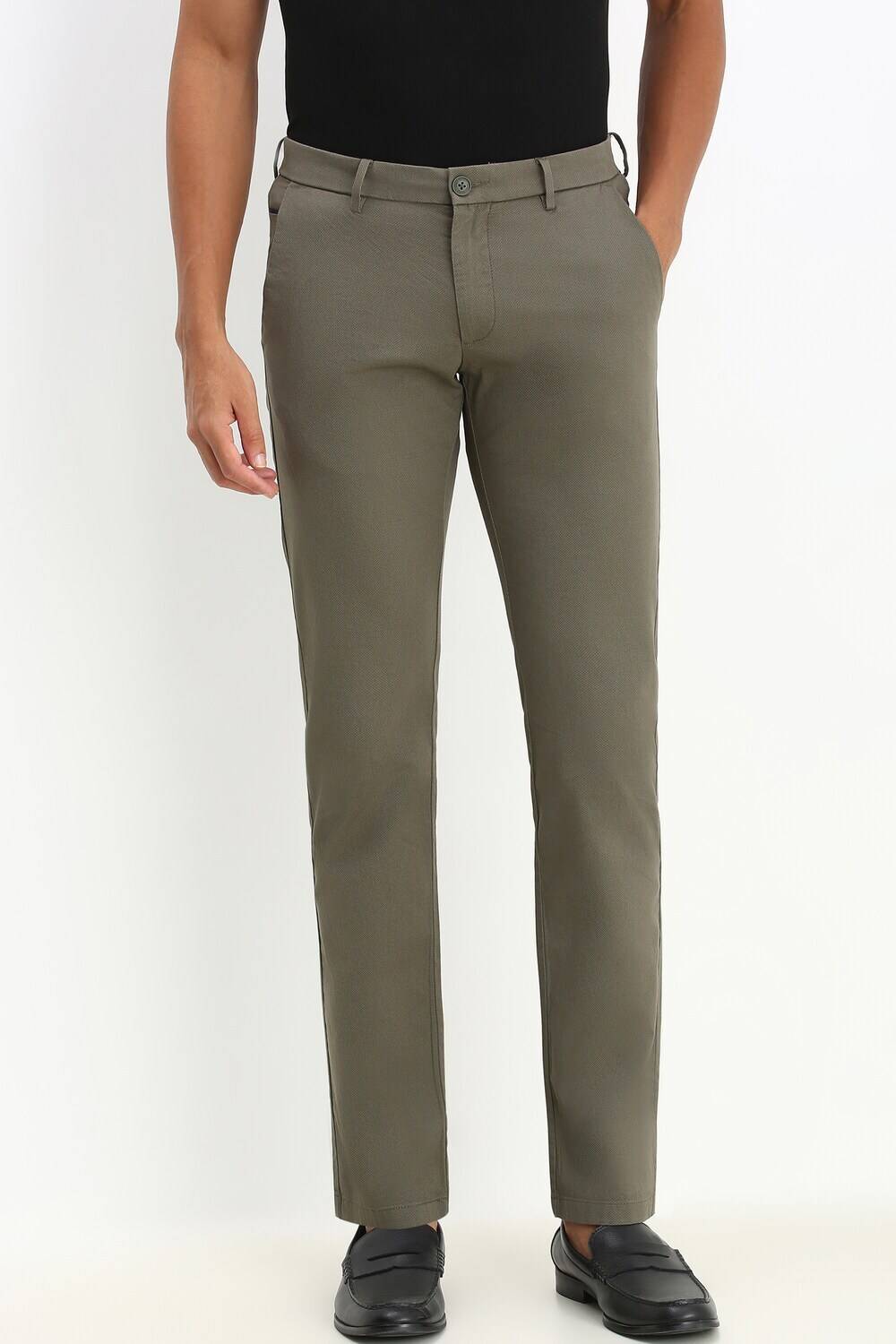 Allen Solly Slim Fit Men Green Trousers