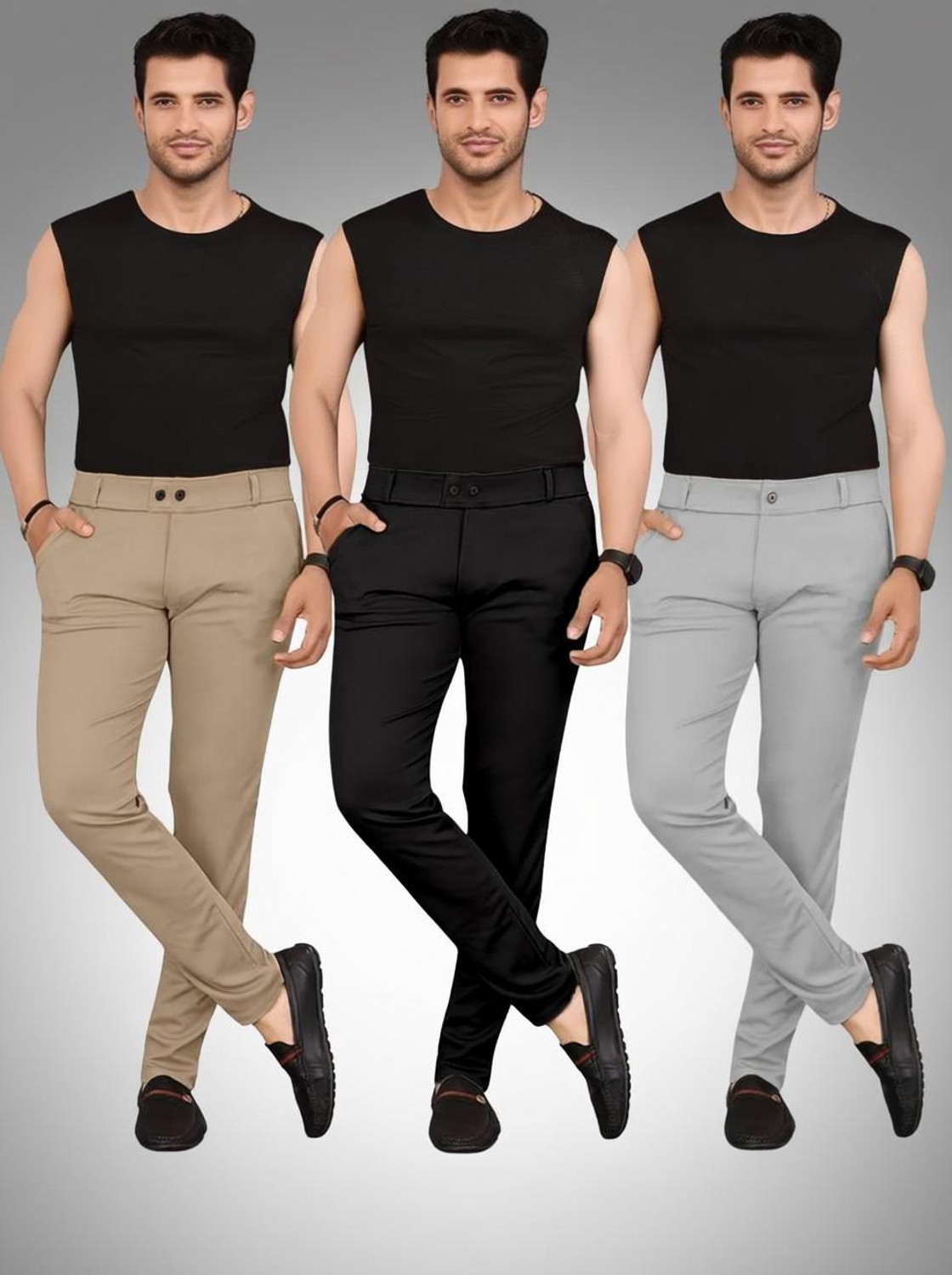 Image of Chartou Regular Fit Men Multicolor Trousers