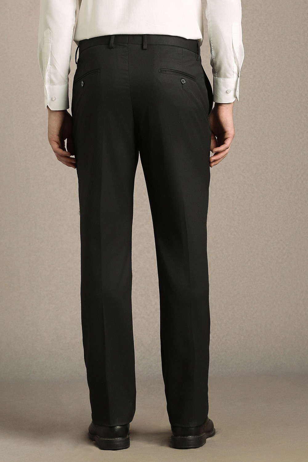 Image of LOUIS PHILIPPE Slim Fit Men Black Trousers