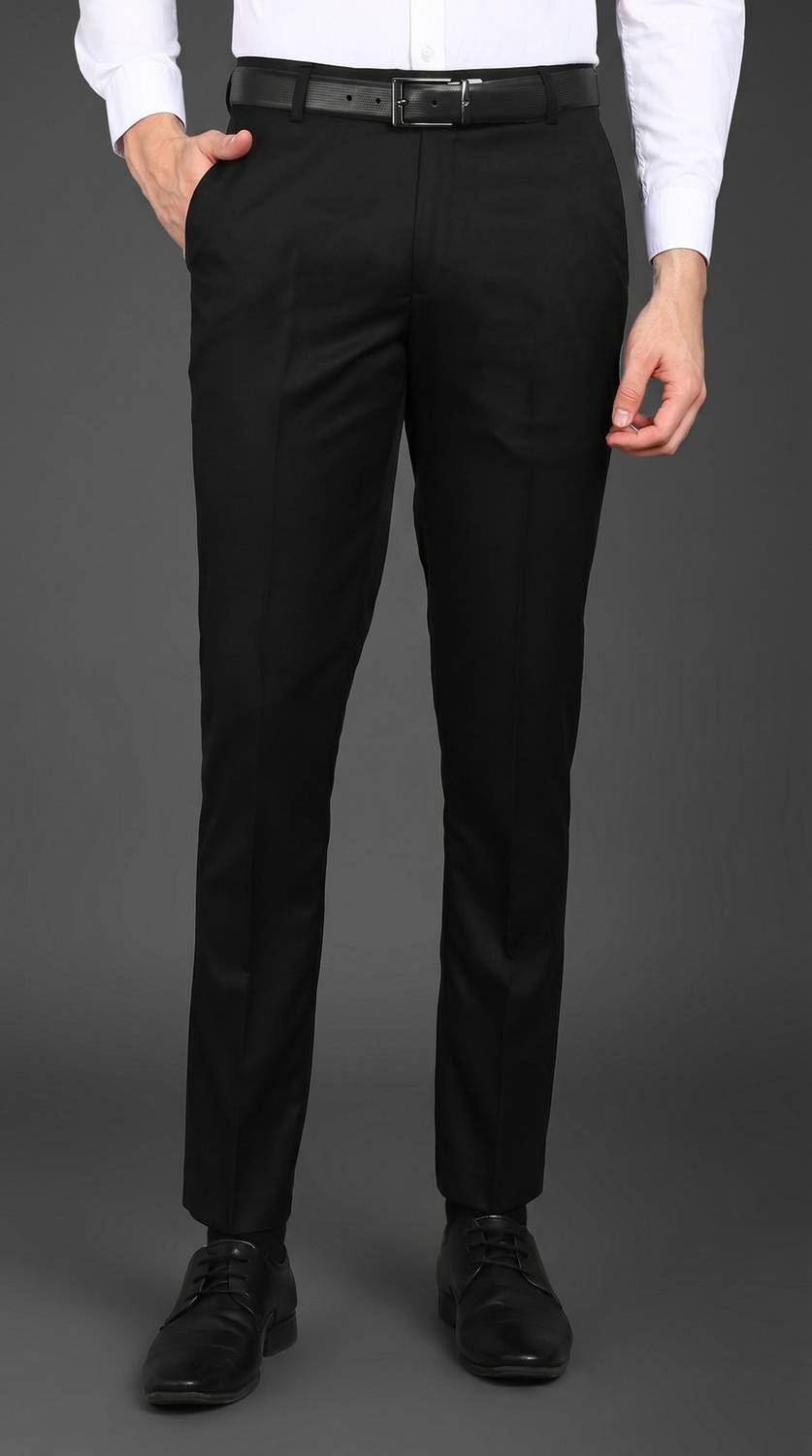 Ornilla Black Regular Fit Men Trousers - Image 1