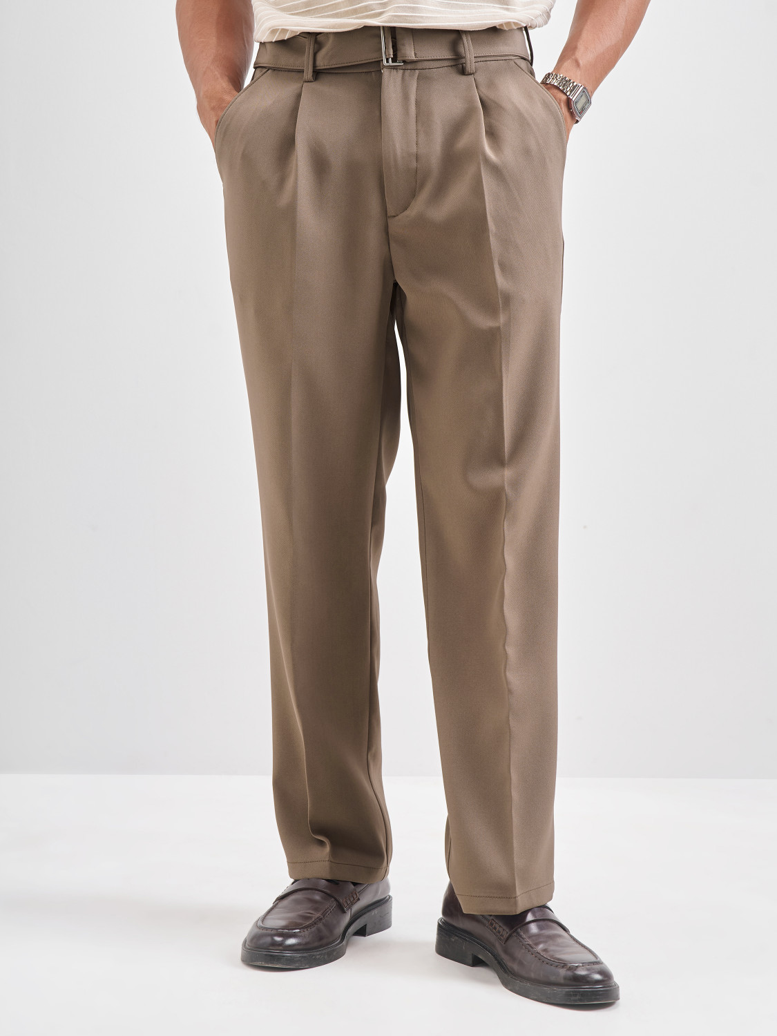 Image of HIGHLANDER Relaxed Men Brown Trousers