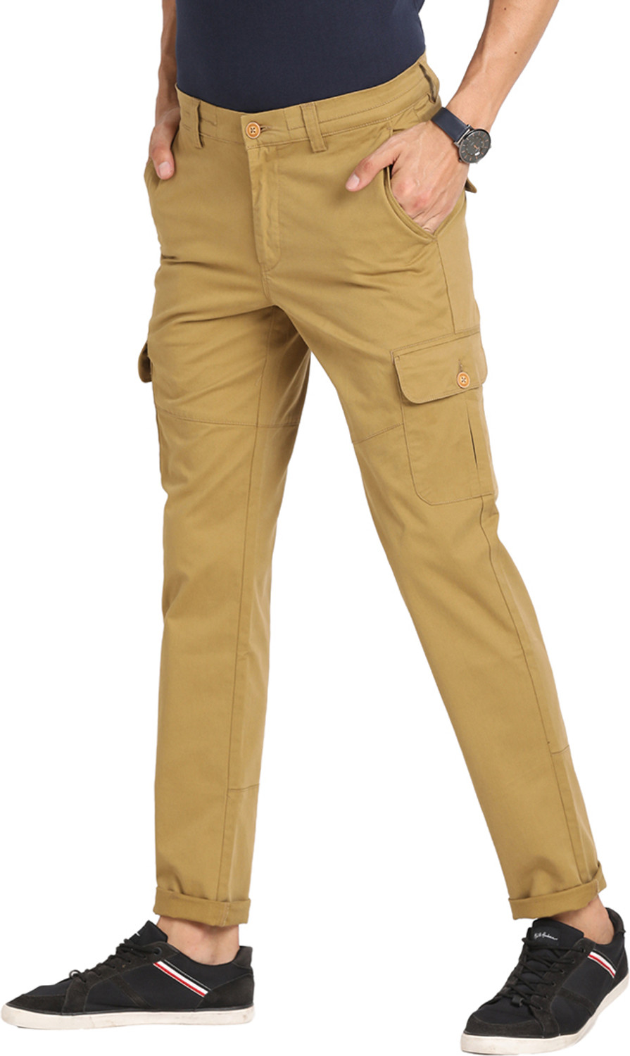 Image of TURTLE Slim Fit Men Brown Trousers