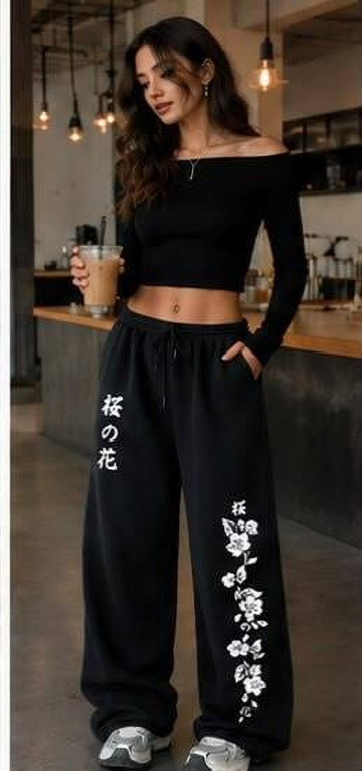Image of GeetaKashiStore Loose Fit Women Black Trousers