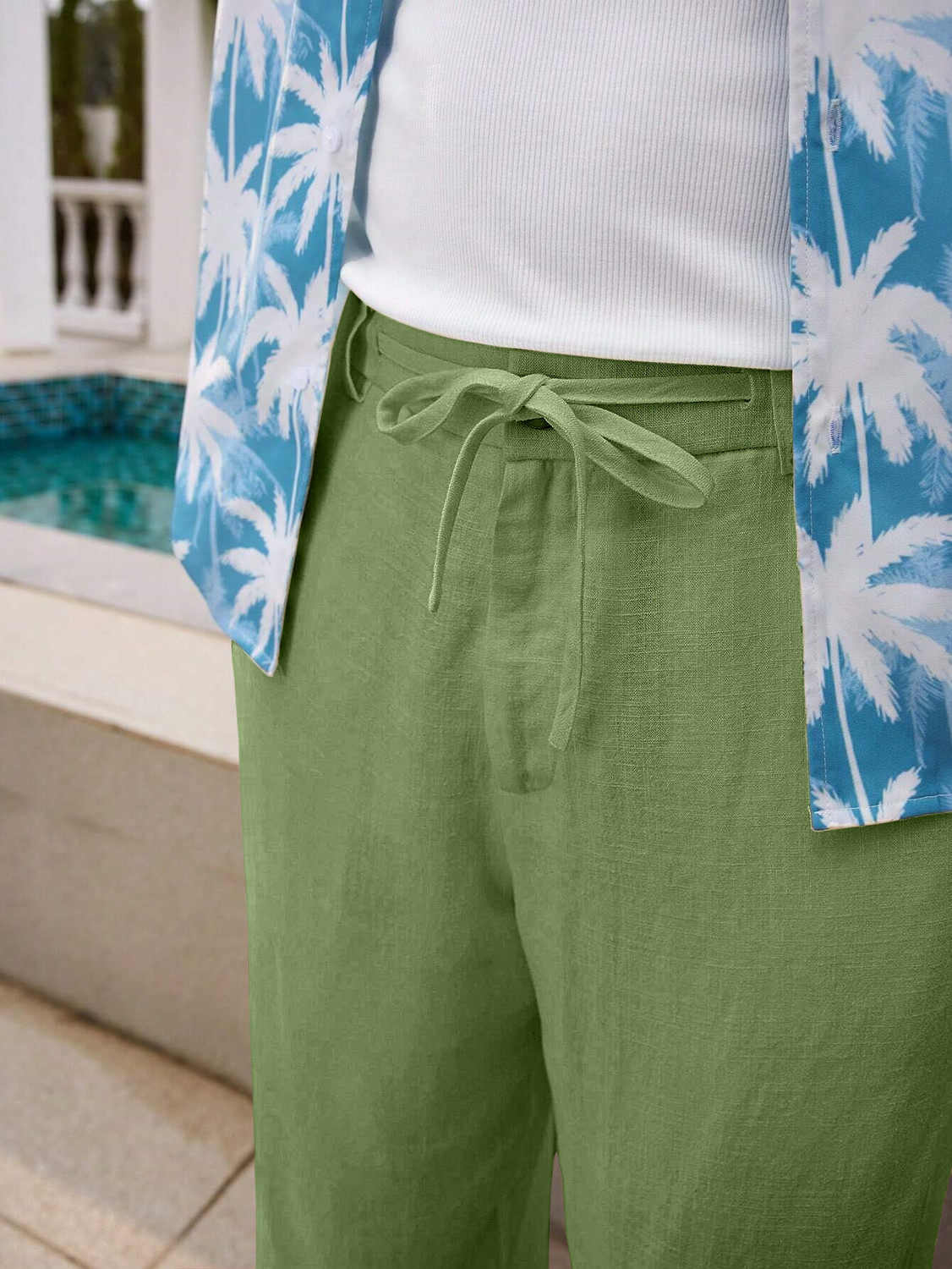 Image of Rawlane Solid Men Green Track Pants