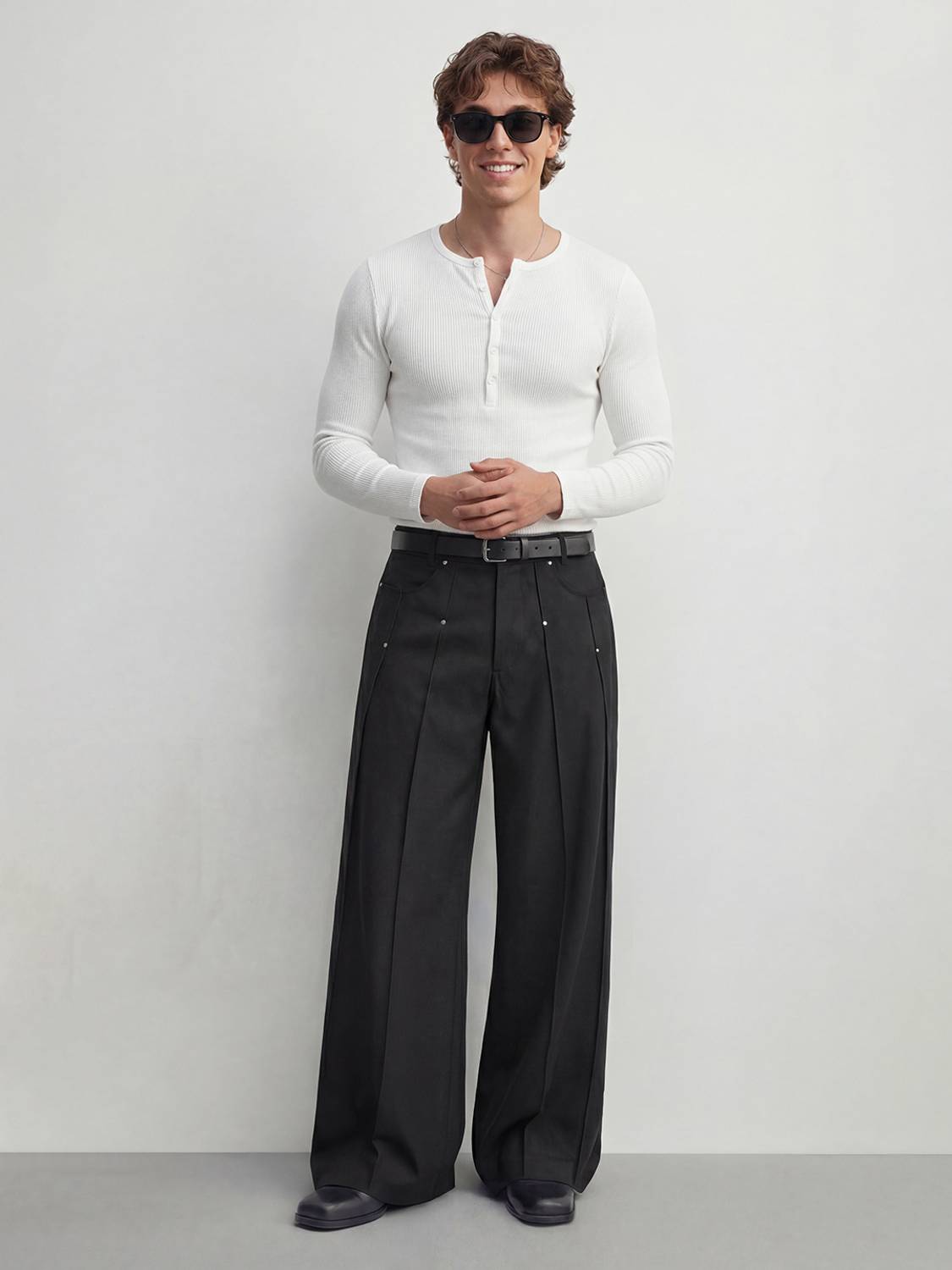 FUGAZEE Loose Fit Men Black Trousers - Image 2