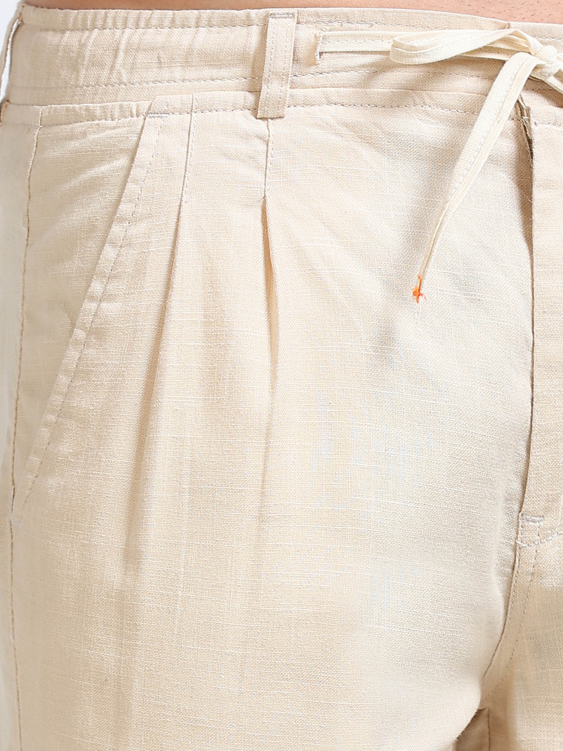 Image of Roadster Loose Fit Men Cream Trousers