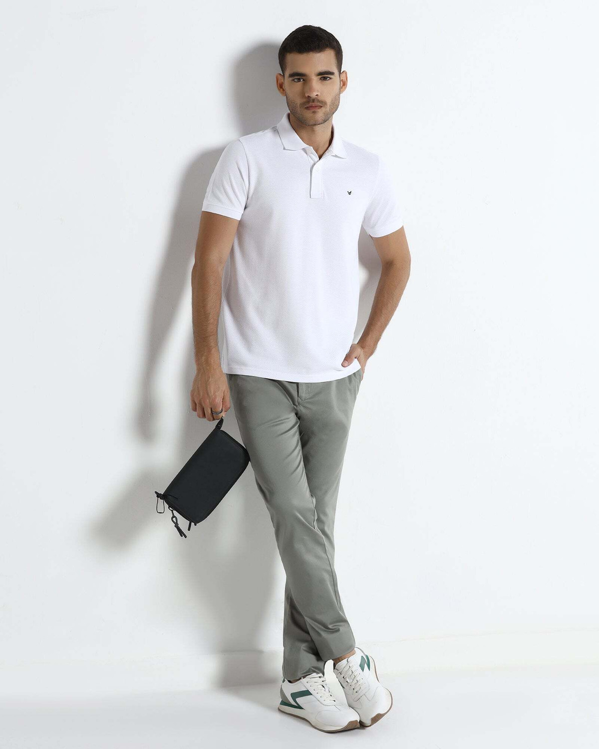 Image of Blackberrys Regular Fit Men Grey Trousers