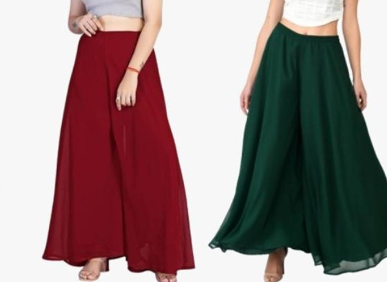 BHAGYASHRAY Regular Fit Women Red, Green Trousers