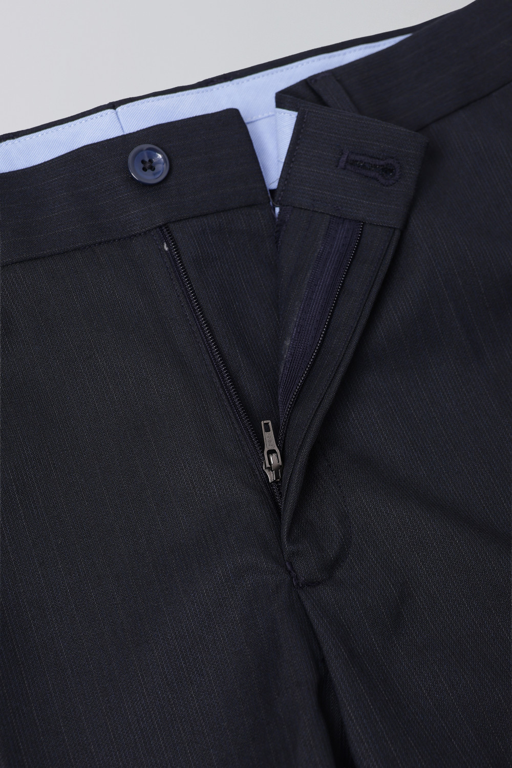 Image of PETER ENGLAND Men Slim Fit Blue Polyester Trousers
