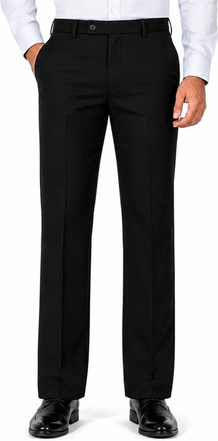 URBAN Men Black Regular Fit Trousers - Image 1