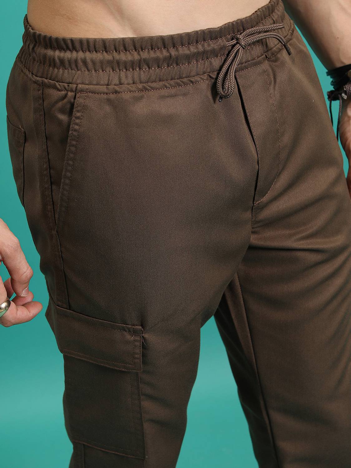 HIGHLANDER Regular Fit Men Brown Trousers - Image 5