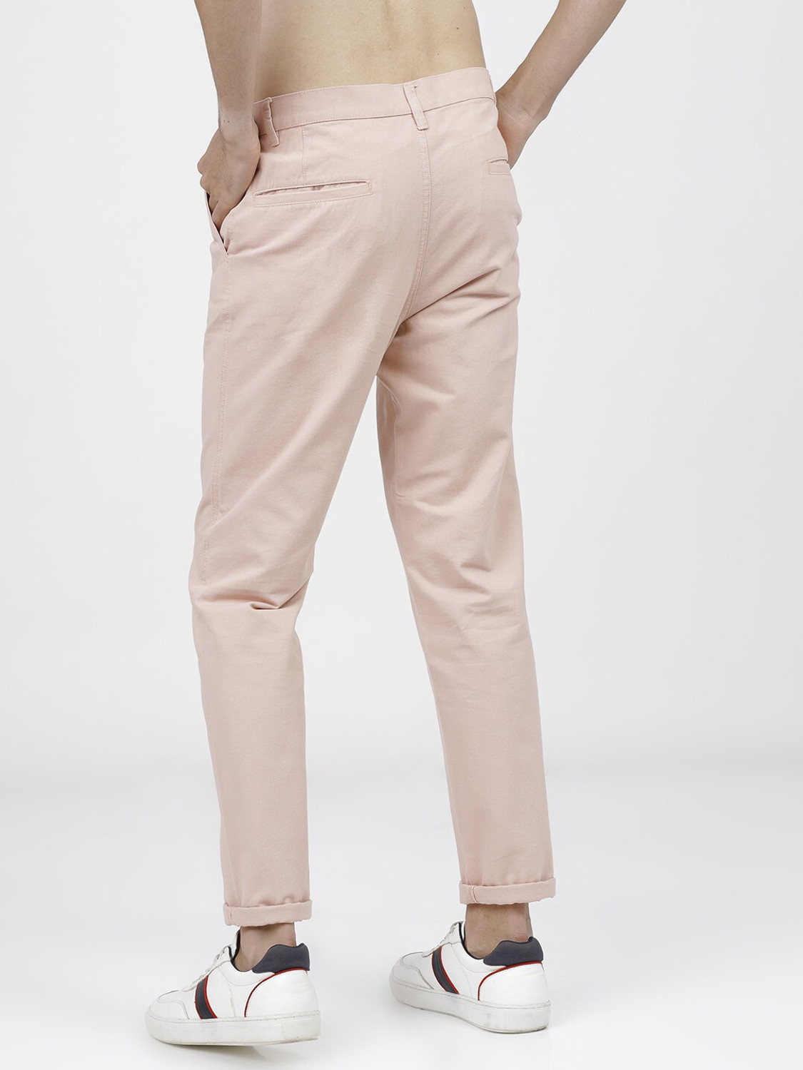 Image of KETCH Slim Fit Men Pink Trousers