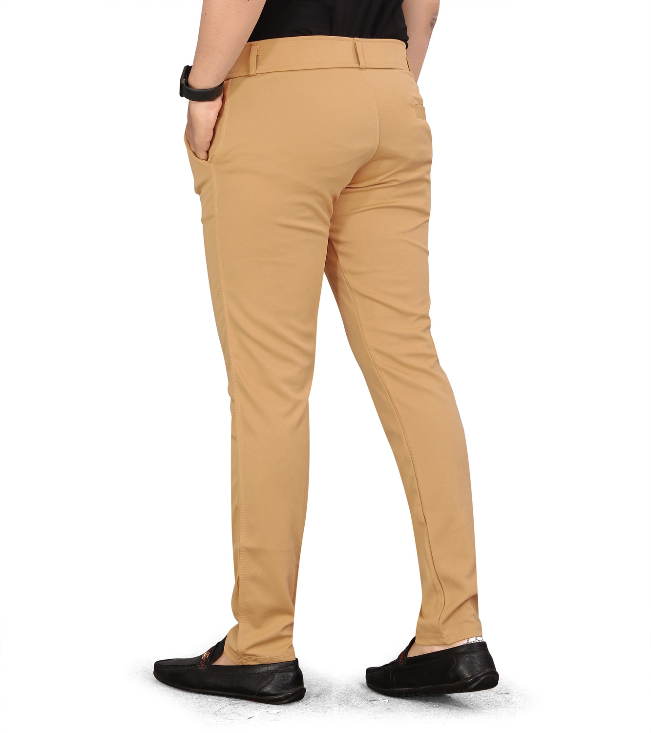 Image of VEER TRENDS Regular Fit Men Khaki Trousers