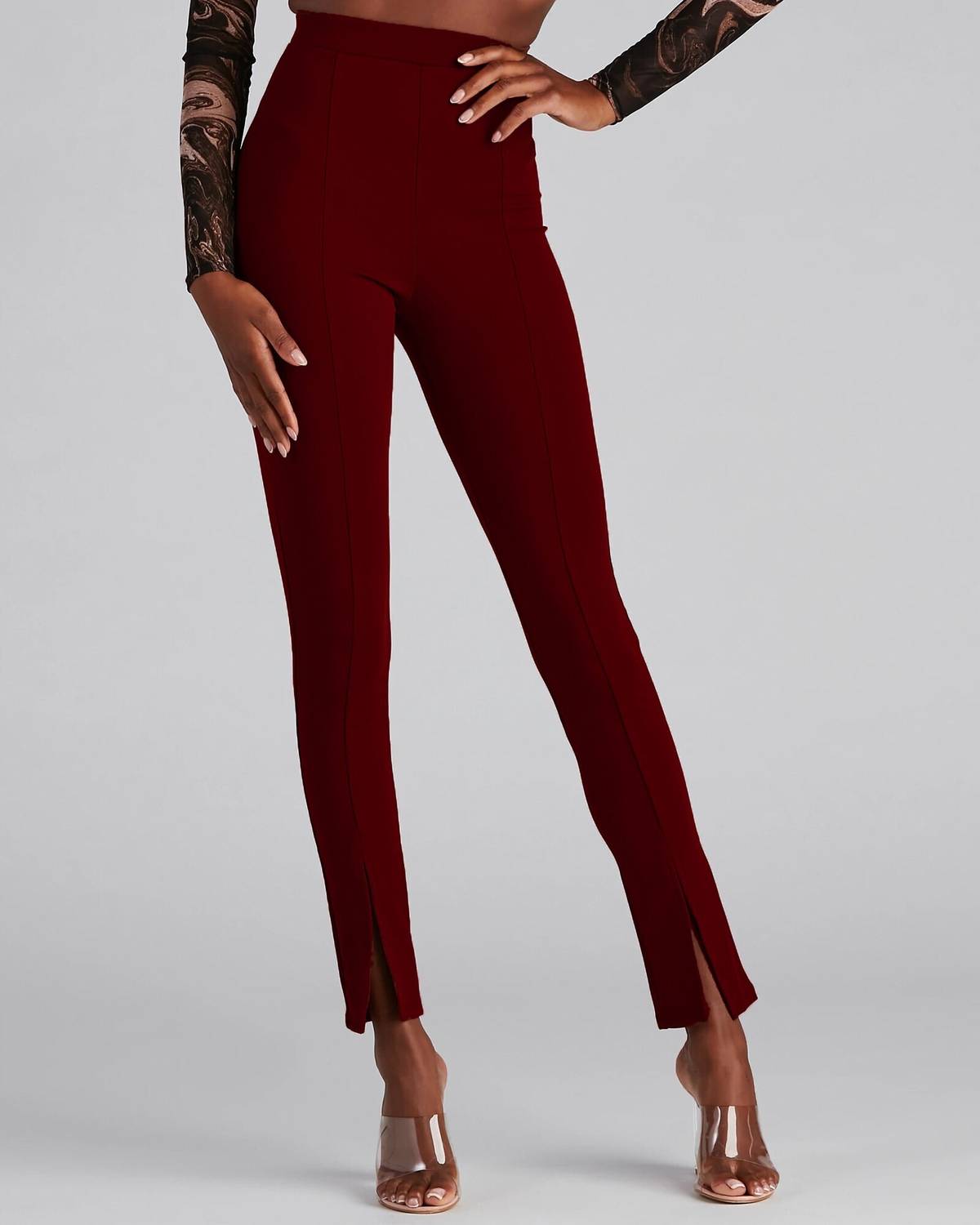 ADDYVERO Regular Fit Women Maroon Trousers