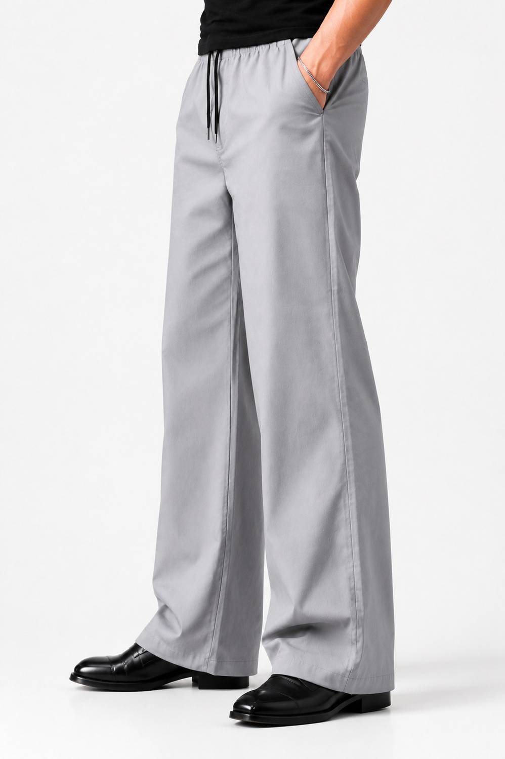 Bootcut Men Grey Track Pants - Image 1