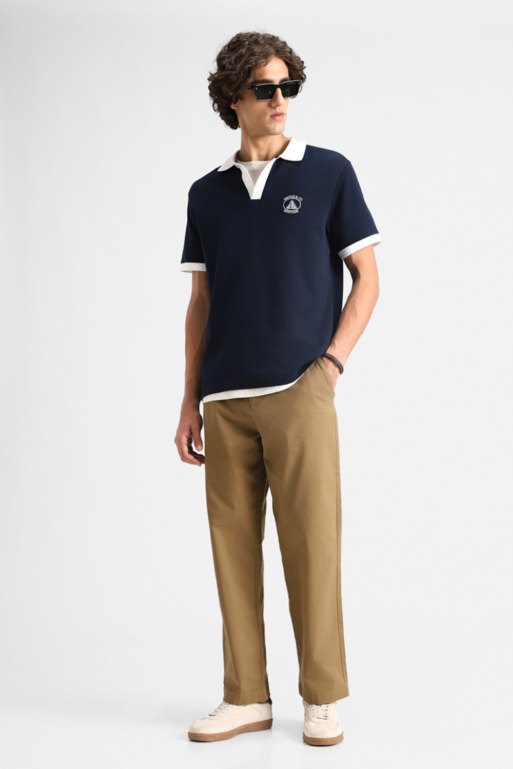 Image of Snitch Relaxed Men Khaki Trousers