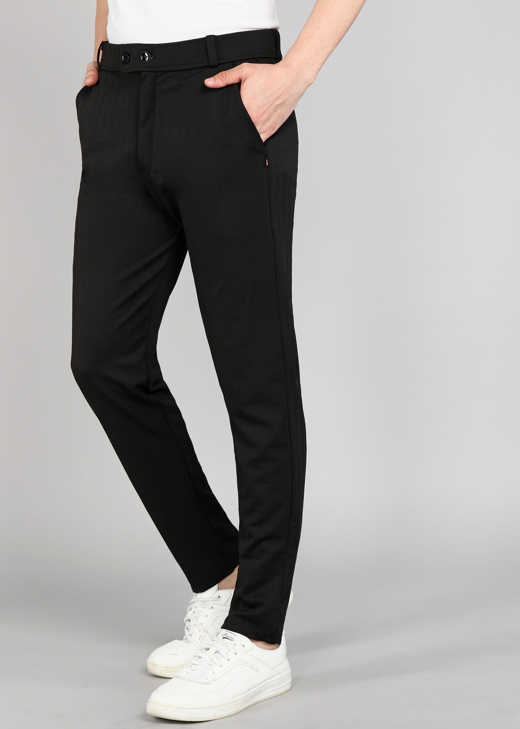 Image of Flicfol Regular Fit Men Black Trousers