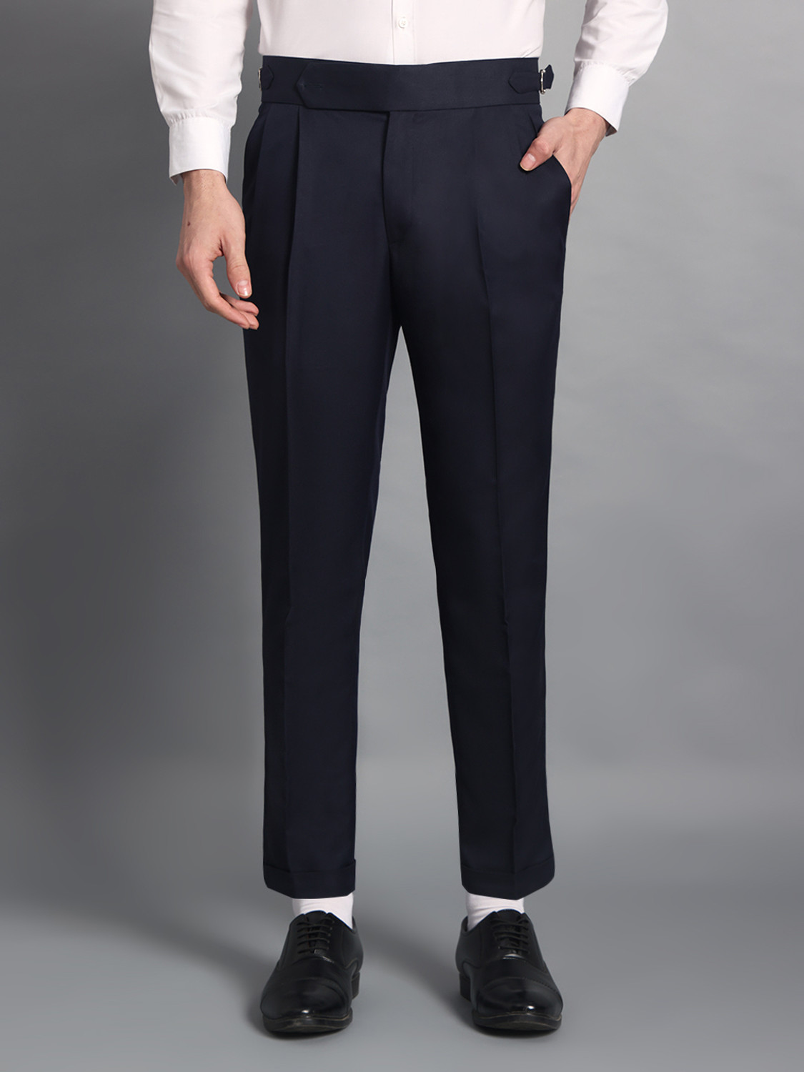 Image of VASTRANU Regular Fit Men Dark Blue Trousers